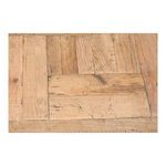 Close-up of the square reclaimed oak wood grain pattern on the table surface