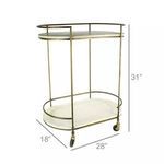 Product Image 2 for Gibson Antique Brass Bar Cart With White Wood from Homart