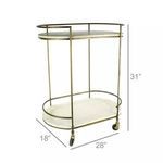 Product Image 2 for Gibson Antique Brass Bar Cart With White Wood from Homart
