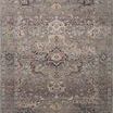 Traditional multi-colored area rug with watercolor-inspired soft gray, blue, cream, and brown tones and intricate classic ...