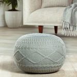 Product Image 1 for Hazel Solid Seafoam Round Pouf from Jaipur 