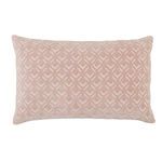 Top-down view of rectangular blush pillow showing its soft plush surface and subtle texture