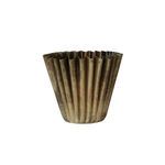 Product Image 1 for Delia Round Brass Fluted Metal Planter from Creative Co-Op
