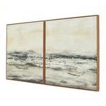 Angled side view emphasizing framing and canvas depth of the diptych's left and right panels