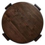 Close-up showing detailed wood grain and texture on surface of two tier end table
