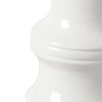 Close-up of Jesse Lamp’s glossy glazed ceramic base showing smooth cloud nine finish and wavy silhouette