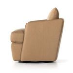 Back profile emphasizing gently angled backrest and leather seams
