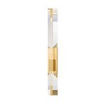 Rosco Wall Sconce side profile emphasizing thin glass tube and angular brass backplate