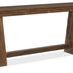 Worn Saddle driftwood flip-top console table with narrow rectangular expandable top and pedestal base