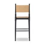 Rear view showing rectangular paper cord back and turned black ash posts