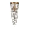 Sconce mounted on plain wall with lights on, casting soft shadows on neutral background