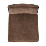 Top-down view revealing square-shaped seat cushion and backrest in brown fabric