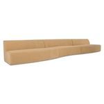 Naomi sectional angled view showing curved seating and low backrest profile