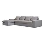 Front angled view of Thomas sectional highlighting soft texture and arm curvature
