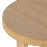 Liad End Table side angle showing natural wood texture and open square base legs