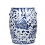 Product Image 6 for Blue & White Garden Fish Motif Stool from Legend of Asia