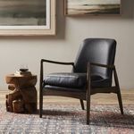 Product Image 13 for Braden Wood-Framed Black Leather Accent Chair from Four Hands