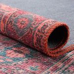 Product Image 4 for Kalinar Damask Dark Red/ Blue Rug from Jaipur 