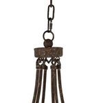 Upper hanging mount of Jean Chandelier with chain, metal ring, and top of slender rods