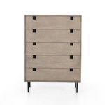front view of dresser with all drawers closed on white background emphasizing clean lines