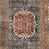 Layla rug narrow runner with cobalt blue and spice medallions, top-down view emphasizing elongated shape