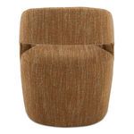Rear view displaying continuous boucle fabric covering the back and base of the Barrow chair