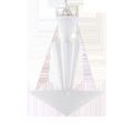 Front view with subtle lighting highlighting the clean lines and white texture of chandelier tiers