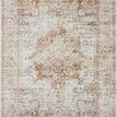 Traditional rectangular rug with ivory and sunset tones, featuring a classic medallion pattern and detailed border