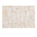 Top-down view highlighting the varied size and pattern of the mother-of-pearl tile arrangement