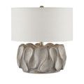 Weststrand Table Lamp front view with beige shade and dark gray textured concrete base