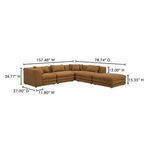 Diagram of Lowtide Dream Modular Sectional with dimensions for width, depth, and height
