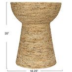Willow handwoven table with 20 inch height and 16.25 inch diameter size dimensions