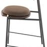 Side view of Kink Bar Stool showing slim black metal frame and curved backrest attachment