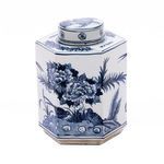 Product Image 4 for Blue & White Hexagonal Flower Bird Tea Jar from Legend of Asia