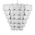 Monochrome front view of Tulum chandelier with white sand dollar discs