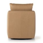 Rear view showing full back of swivel chair with tight leather stretch