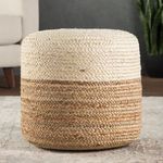 Reverse color ombre pattern with white top half and beige bottom half in room setting