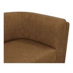 Close-up focused on the inside corner curve of the Alora sofa’s backrest and arm
