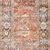 Layla Spice Marine Rug runner viewed from above showing full length of narrow vintage-style carpet