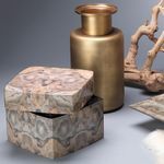 Product Image 2 for Ink Blot Curved Box In Grey & Cream Lacquer from Jamie Young