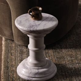 Product Image 12 for Cyprus Veined White Marble Solid End Table from Four Hands