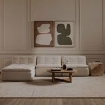 Front dimensions and height measurements of Lino slipper chair with arrows on white background