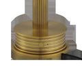 Close-up of on/off button and tiny battery-life indicator light on lamp base