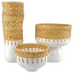 Product Image 4 for Kyoto Rattan & White Vase from Currey & Company