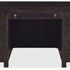 Front view showing symmetrical drawer layout and silver hardware with open knee space