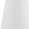 Close-up view of the white fabric shade highlighting its smooth finish and tapered shape