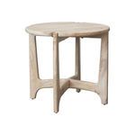 Angled view of Kora Interlock Side Table showing natural bleached finish and rounded edges