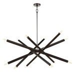 Side view of Viper Chandelier with chain mount showing horizontal arms and bulbs