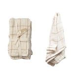 Product Image 4 for Square Double Cotton Patterned Napkins, Cream and Taupe, Set of 4 from Creative Co-Op