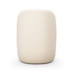 Back view of Levi Boucle Dining Chair showing smooth rounded rectangular back panel in cream